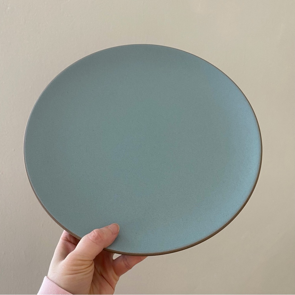 $58 Heath Ceramics Aqua Chocolate Brown Coupe Dinner Plate 11'' Diameter